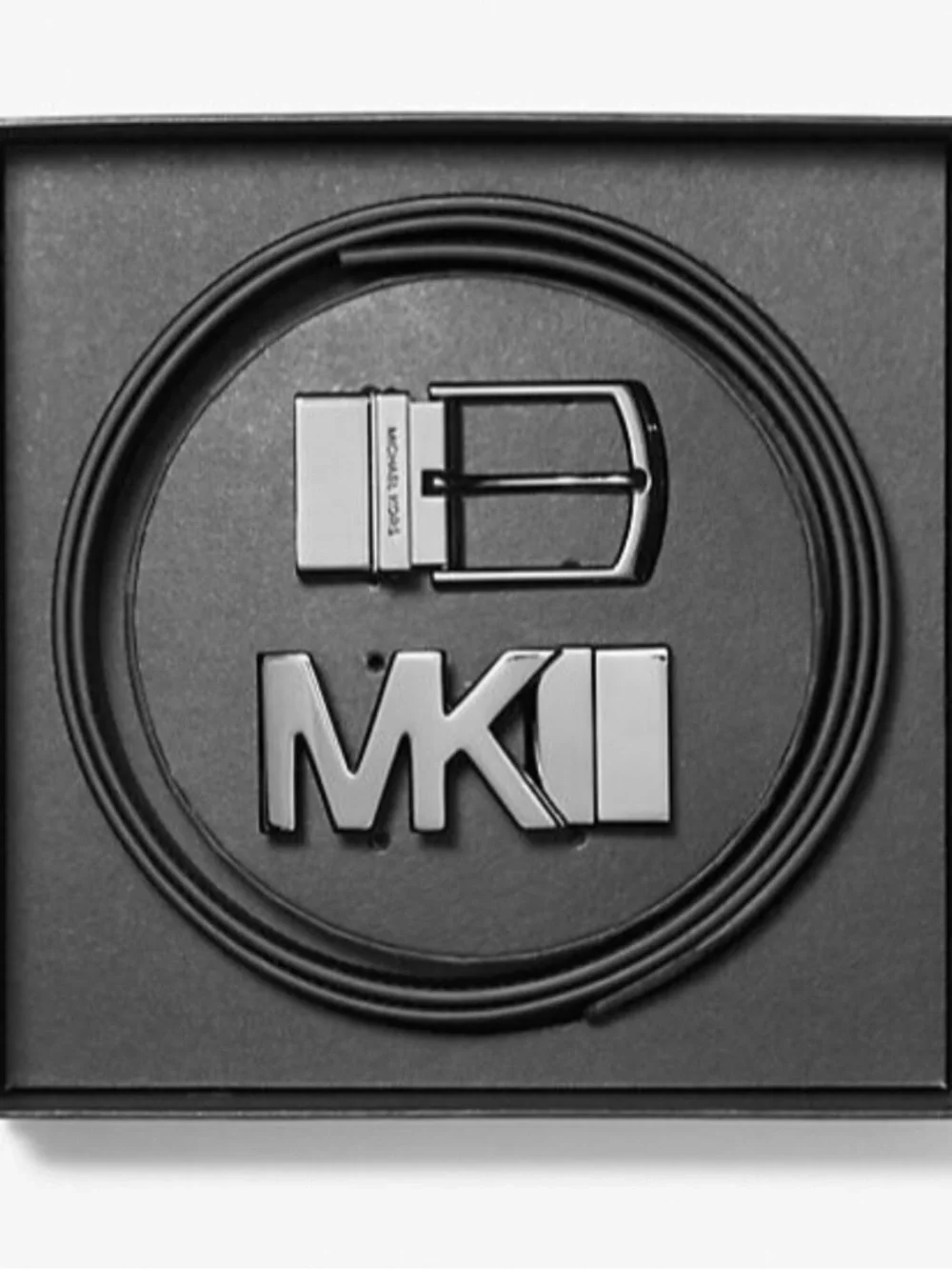 Michael Kors Black Men's Belt with MK Logo & STD Buckle Reversible and One size.